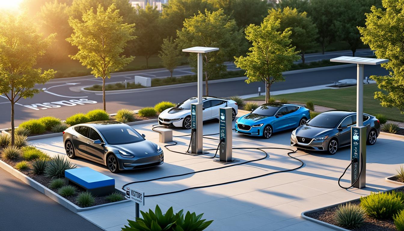 découvrez notre station de recharge électrique spécialement conçue pour les visiteurs, alliant rapidité et simplicité pour une expérience optimale.
