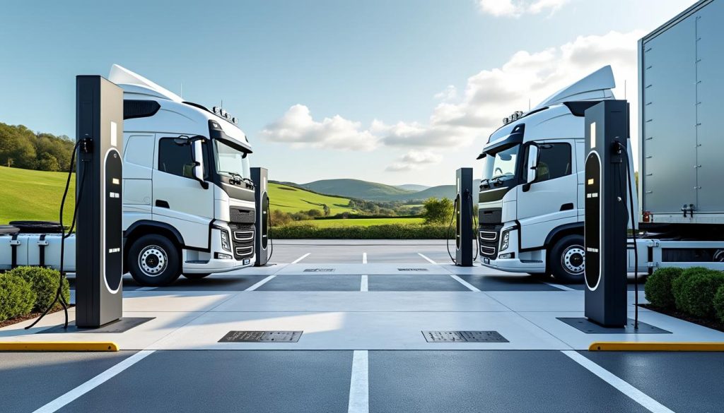 inauguration d'une nouvelle station de recharge électrique dédiée aux poids lourds près de vitré, facilitant les trajets longue distance et promouvant la mobilité durable.